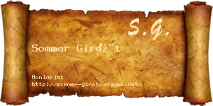 Sommer Girót névjegykártya